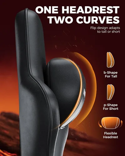 Vista 6 de GTPLAYER Silla de juegos grande y alta con reposapiés, silla de escritorio ergonómica de oficina con cojín de 4.4 pulgadas de grosor y asiento ancho