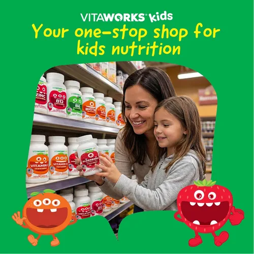 Vista 8 de VitaWorks Masticables multivitamínicos para niños + hierro 10 mg + paquete de masticables de vitamina C