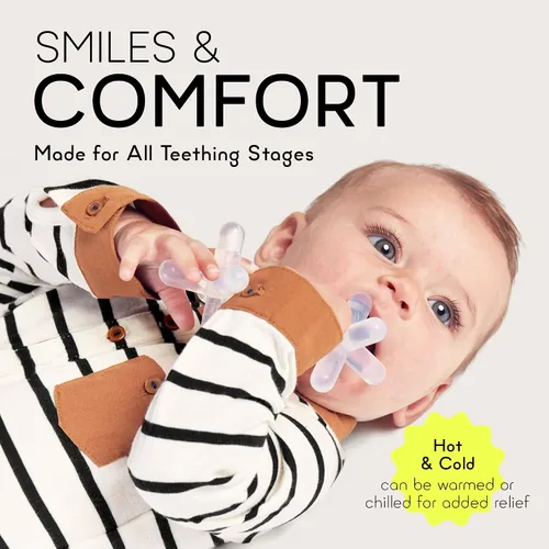 Vista 8 de Juguetes de dentición de silicona para bebés, mordedor para bebés, niños pequeños, recién nacidos, certificado por CPSIA, material formulado por