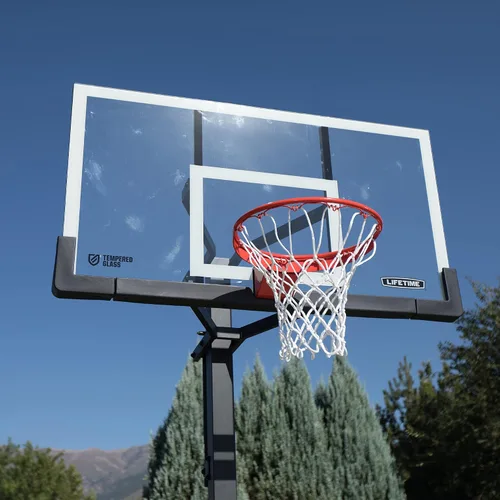 Vista 2 de Lifetime Bolt-Down Basketball Hoop System, 60-Inch Glass Backboard Transparente