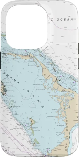 Vista 17 de iPhone 16 Nautical Chart - Abaco Islands, Bahamas, Caribbean Case