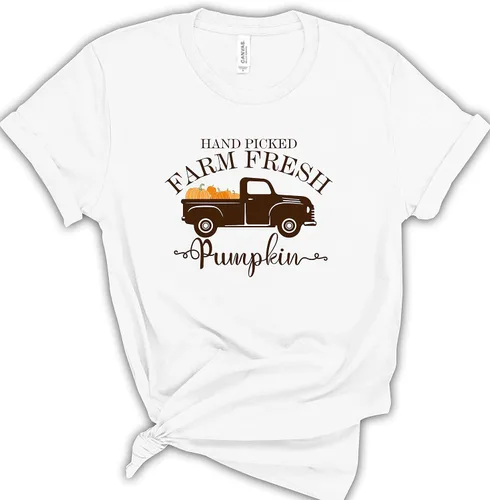 Vista 7 de Hand-Picked Farm Fresh T-Shirts, Farming Clothes For Women And Men, Pumpkin T-Shirts Sweatshirts Hoodies, Pumpkin Farmer Shirts, Farm Truck Shirt