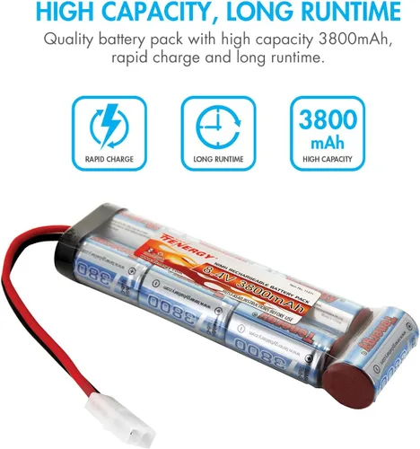 Vista 4 de Baterías NiMH planas Tenergy Airsoft 8.4V 3800 mAh