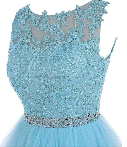 Vista 4 de Dydsz - Vestido corto de tul para baile, fiesta o graduación modelo D126