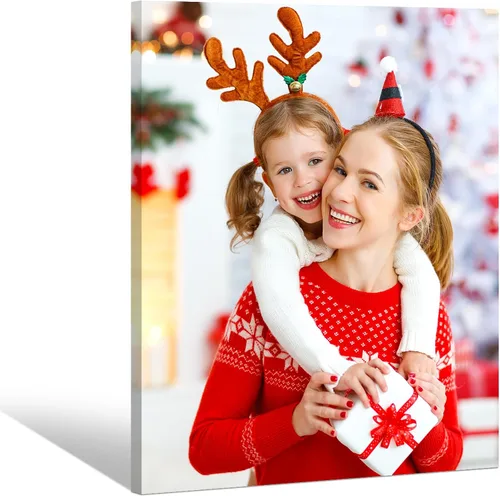Vista 15 de GagetElec Foto personalizada al lienzo, impresiones en lienzo personalizadas con tus fotos (6 x 8 pulgadas enmarcadas), regalos de Navidad
