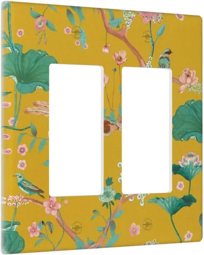 Vista 177 de Pintura al óleo de flores abstractas de 1 cuadrilla de interruptor de luz dúplex individual cubierta de salida placa de pared decorativa Placa