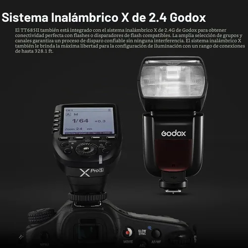 Vista 2 de Godox TT685II TT685II-C Flash para Canon, Flash externo inalámbrico 2.4G Speedlite 1/8000s HSS, conversión instantánea TCM, bloqueo de liberación