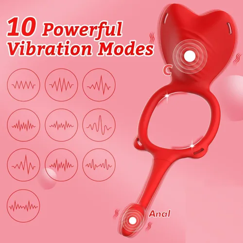 Vista 2 de Juguetes sexuales para parejas, vibrador portátil - bragas vibradoras con control remoto BDSM con 9 modos de vibración, anillo de pene con tapón