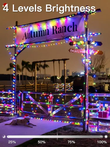 Vista 7 de Luces de Navidad para exteriores, 800 LED de 262 pies, luces de hadas multicolor IP67 impermeables, tira de luces enchufables con control remoto, 8