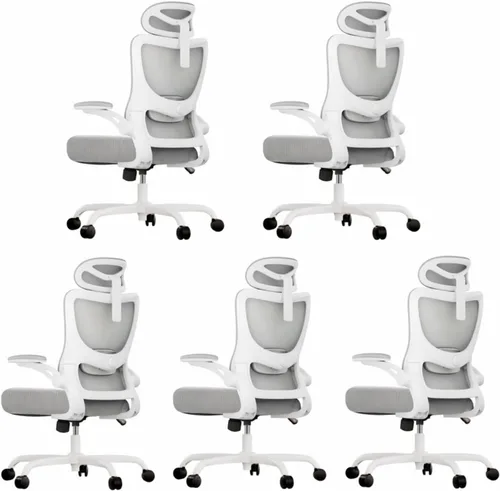 Vista 14 de Marsail - Silla ergonómica de oficina - Silla de escritorio con respaldo alto de malla y soporte lumbar ajustable, silla giratoria con ruedas