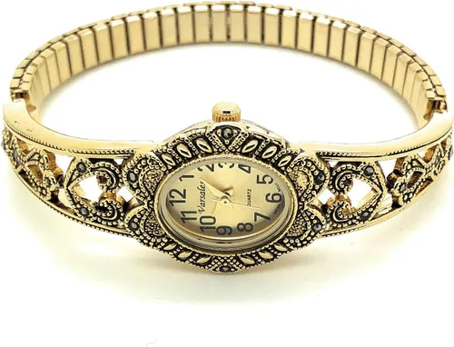 Vista 2 de Elegante reloj de moda ovalado de marcasita elástica para mujer