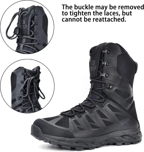 Vista 3 de XPETI Botas tácticas impermeables Stealth 8" para hombre Negro