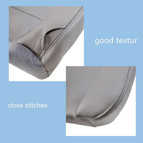 Vista 2 de FZJDSD Funda de asiento de cuero de repuesto para parte inferior del lado del conductor, color gris, compatible con Ford F250 F350 F450 F550 Lariat