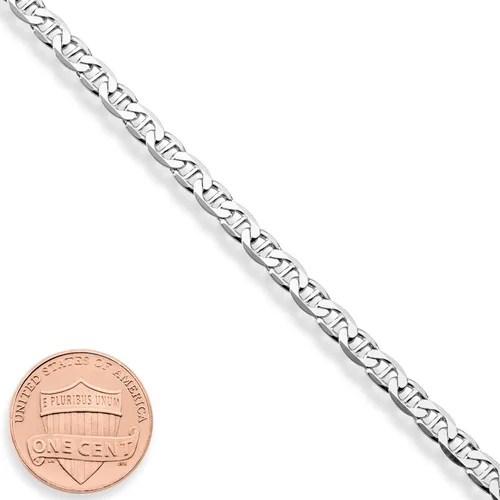 Vista 5 de Miabella - Tobillera de plata de ley 925 italiana de 0.118pulgadas, 0.157pulgadas, talla de diamante maciza, para mujer, 9 o 10 pulgadas, fabricada