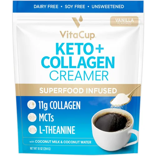 Vista 7 de VitaCup Paquete de cápsulas de café orgánicas bajas en ácido y Keto + crema de café de vainilla y colágeno para dieta delgada y metabolismo, 24
