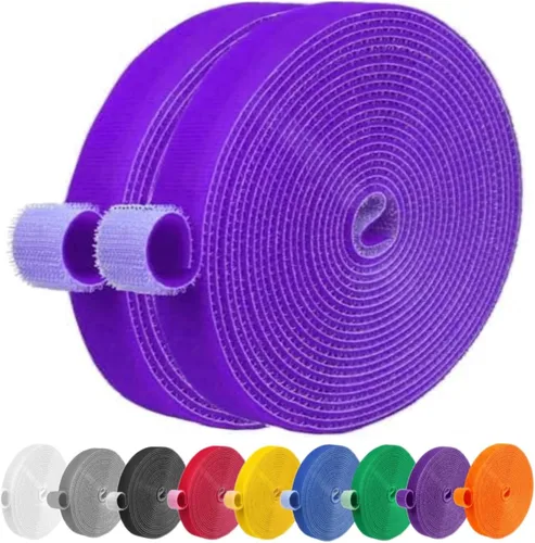 Vista 23 de IFNOW Cinta de Gancho y Bucle de 32 Pies Cinta de Sujeción Reutilizable Bridas para Cables de Doble Cara de Gancho y Bucle Gestión de Cables