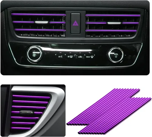 Vista 9 de Ziciner 20 Piezas Tiras Decorativas de Aire Acondicionado de Automóvil, Impermeables, Flexibles, para Salida de Ventilación Automática, Borde