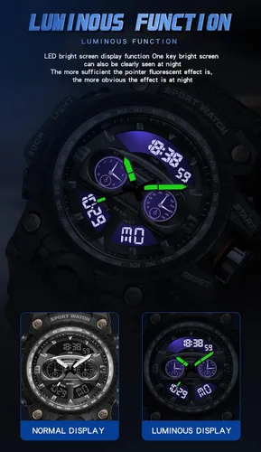Vista 6 de KXAITO Relojes deportivos para hombre, impermeables, para exteriores, diseño de tablero de carreras, para hombre