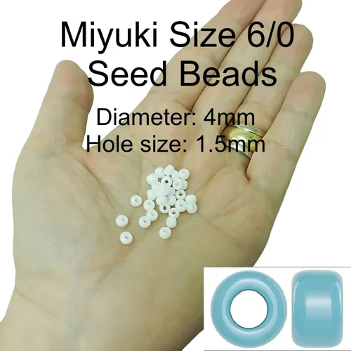 Vista 2 de 6/0 Round S/L Orange Miyuki Seed Beads APPX 20GM Tube