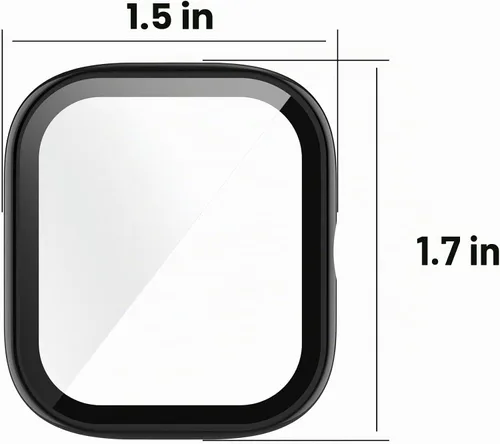 Vista 2 de E ECSEM Paquete de 2 protectores de pantalla compatibles con Amazfit GTS 4 Mini, pantalla de vidrio templado + fundas protectoras de policarbonato
