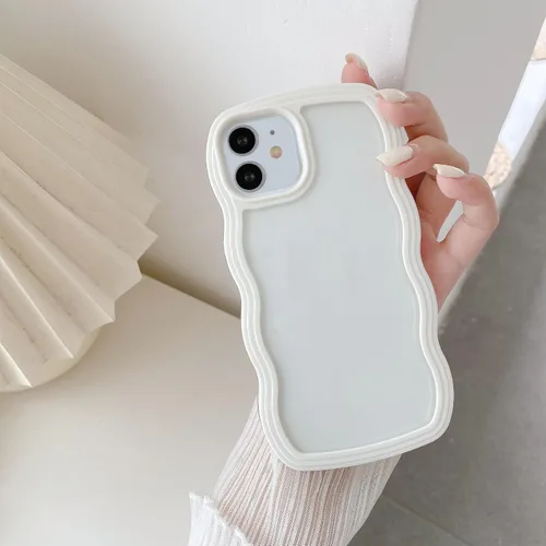 Vista 40 de QLTYPRI Funda compatible con iPhone 7/8/SE, bonita funda transparente con marco ondulado rizado para niñas y mujeres, funda protectora de TPU