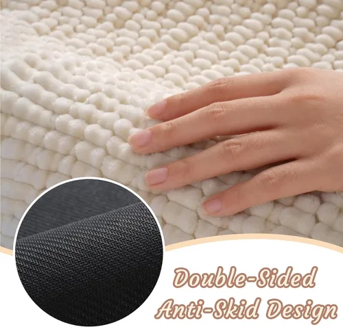 Vista 2 de Alfombra de baño antideslizante, 20 x 32 pulgadas, lavable a máquina y absorbente de agua, alfombra de baño de microfibra suave y gruesa para ducha