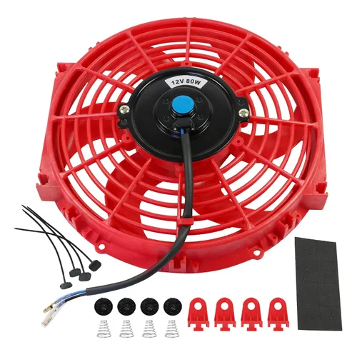 Vista 13 de JDMSPEED Nuevo ventilador universal delgado de 12V para radiador eléctrico, empuje/tirar, 7" de pulgada, kit de montaje negro, 10 aspas
