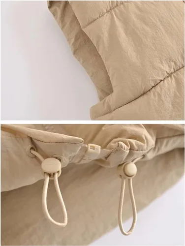Vista 4 de Chaleco acolchado para mujer, con cuello alto, con cremallera, chaleco acolchado para invierno