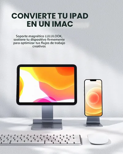 Vista 4 de LULULOOK Soporte magnético plegable para iPad mini 7 A17 Pro/Mini 6 de 8.3 pulgadas (2024/2021), Soporte de mesa ajustable para tablet, Soporte