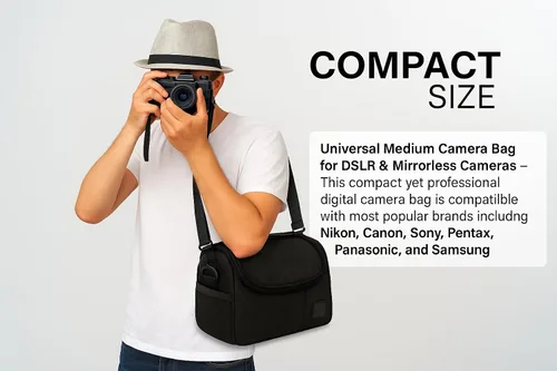 Vista 6 de eCostConnection Funda acolchada suave y mediana para Nikon, Canon, Sony, Pentax, Olympus Panasonic, Samsung y muchos más..