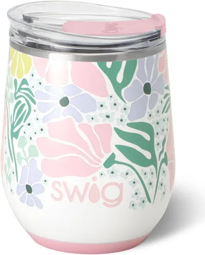 Vista 18 de Swig Life Vaso de vino de 12 onzas con tapa, acero inoxidable, apto para lavavajillas, portátil, triple aislamiento (todos los americanos)