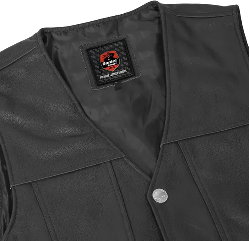 Vista 6 de Chaleco de transporte oculto con panel trasero para hombre (broches de cabeza de níquel búfalo)