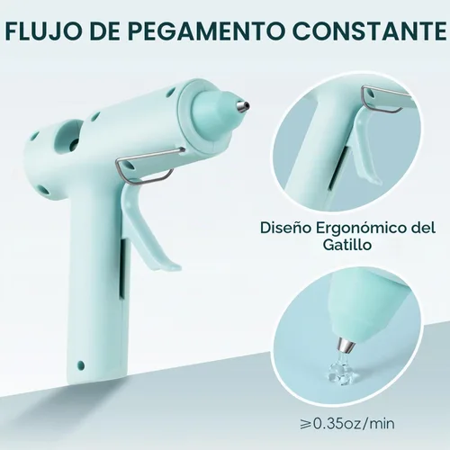Vista 3 de Pistola de pegamento caliente, mini kit de pistola de pegamento caliente con 30 barras de pegamento