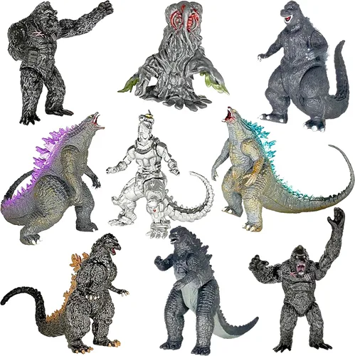 Vista 9 de TwCare Juego de 10 juguetes Godzilla x Kong: El Nuevo Imperio, figuras de acción de dinosaurios y dragones, Evolved Basic Exquisite Battle Roar