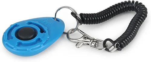 Vista 5 de Paquete de 2 clics de entrenamiento para perros, clicker para perros con correa de muñeca, herramientas de entrenamiento de perros, coloridos
