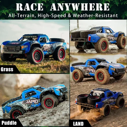 Vista 4 de Autos RC 1:14 Camión RC 30 MPH 4WD Auto de Control Remoto Todo Terreno Carro Trofeo para Adultos Niños Juguetes Rápidos Todoterreno RC Buggy Big