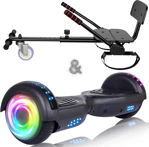 Vista 14 de SISIGAD Scooter Seat Attachment, 6.5'' Self Balancing Scooters Go Kart with Bluetooth and LED Lights