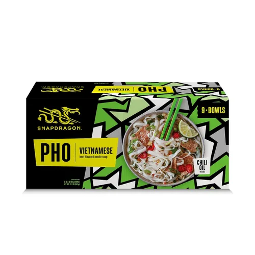 Vista 13 de Snapdragon Pho Bowls - Paquete de 6 fideos instantáneos con caldo de carne vietnamita para sorber y fideos de taza de arroz sin gluten. Microondas