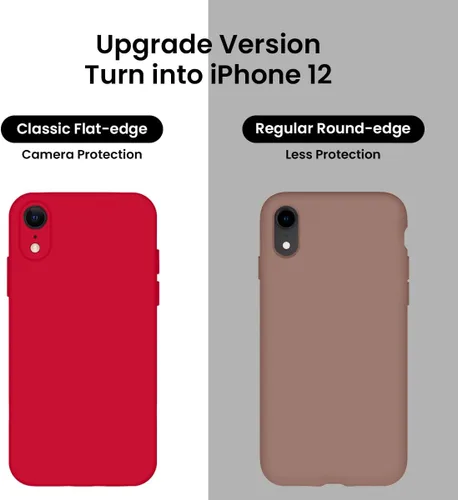 Vista 3 de FireNova Funda diseñada para iPhone XR, de silicona mejorada [borde recto] y [protección de cámara] con forro de microfibra suave antiarañazos, 6.1