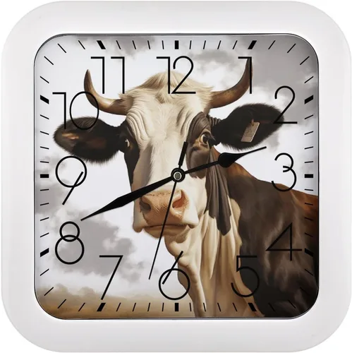 Vista 12 de 10" Square Modern Wall Clock,Animal Panther Print Kitchen Clocks Wall Battery Operated,Silent Non Ticking Unique Funny Cute Wall Clock for Living