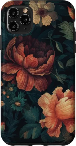 Vista 13 de Vintage Dark Flower Pattern Moody Floral Case for iPhone 17