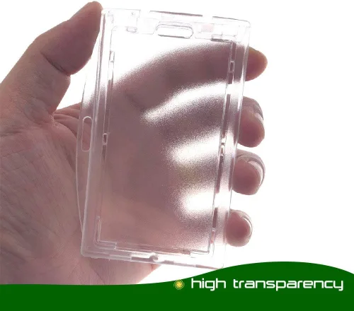 Vista 6 de Portatarjetas de identificación de plástico duro de doble uso horizontal y vertical con bloqueo transparente resistente para 3 tarjetas Fallen One