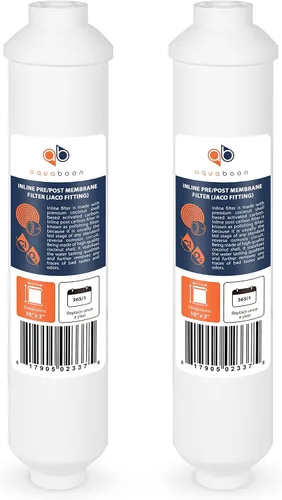 Vista 14 de Aquaboon Filtro de agua de carbón activado T33 - Filtro de agua en línea para refrigerador se adapta a línea de agua de 1/4 - Filtro para máquina