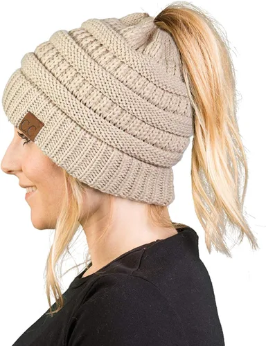 Vista 81 de Funky Junque - Gorro para mujer con ranura para cola de caballo