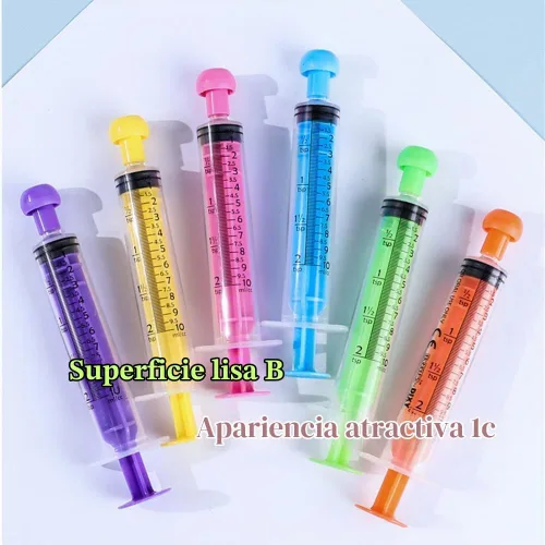 Vista 4 de 10 unidades de jeringa de plástico profesional de 0.3 fl oz (0.3 fl oz) y cubierta, herramientas de jeringa de medición selladas individualmente