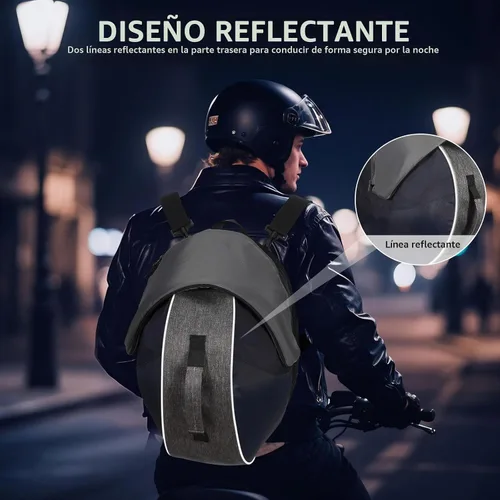 Vista 5 de Bolsa para Casco de Motocicleta TINGPAI con Gran Capacidad - Bolsa de Transporte Resistente a Arañazos y al Agua, Compatible con Casco de Cara