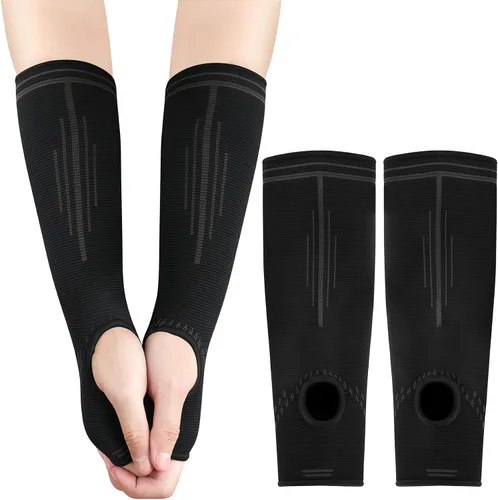 Vista 7 de ROOCHKD Mangas de brazo de voleibol para pasar el antebrazo, protector de brazo de compresión para niños y adultos