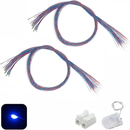 Vista 23 de 50 piezas pre-cableadas micro LED pre-soldadas 0402 SMD LED con accesorios de montaje para la construcción de modelos principiantes