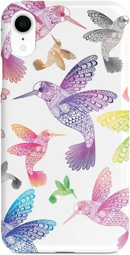 Vista 12 de Inspired Cases - Funda para iPhone 13 Mini con textura 3D - Funda protectora de goma para Apple iPhone 13 Mini - Zentangle Hummingbirds - Multicolor