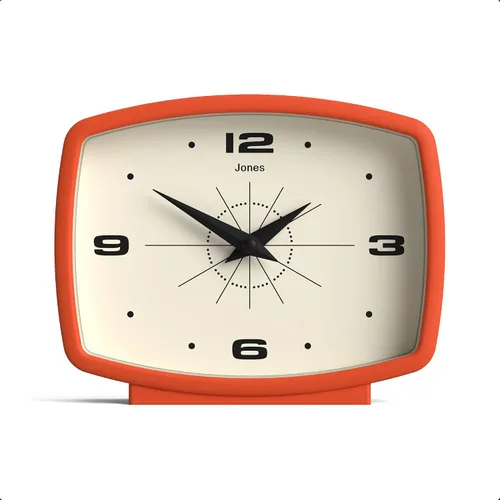 Vista 11 de JONES CLOCKS® Reloj de Escritorio Film Diseño Rectangular Retro Negro Diseño Retro, Combinando Estilo de Mediados de Siglo con un Acabado